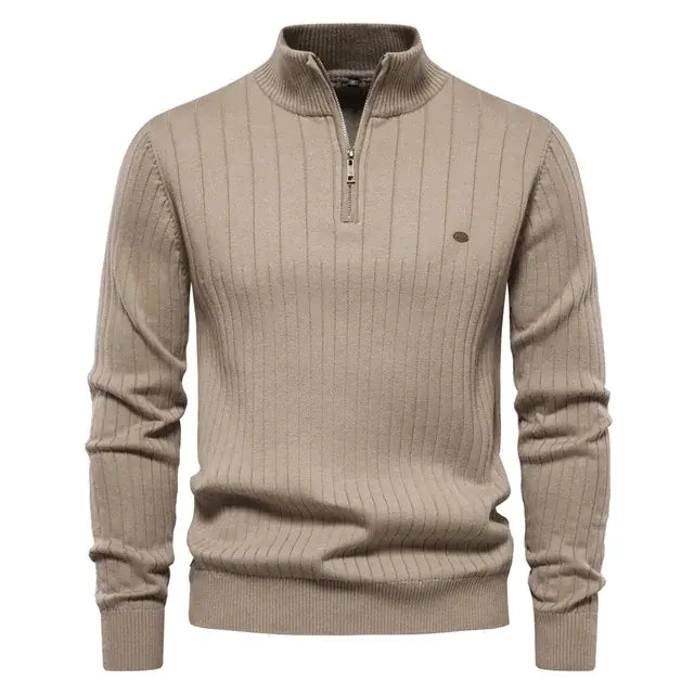 High-Quality Collar Cotton Knitted Sweaters