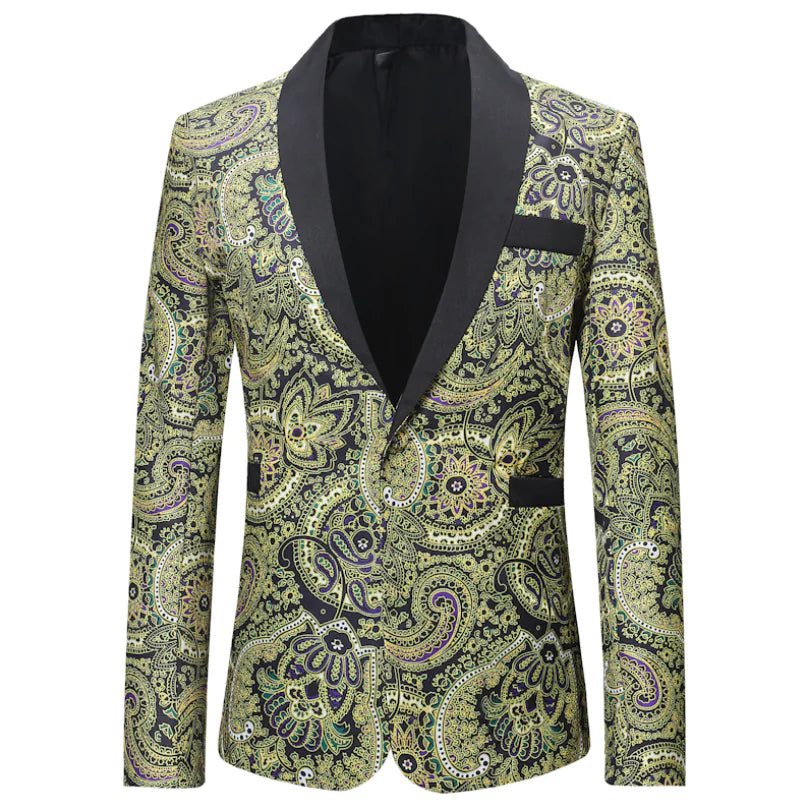 Men's Casual Formal Floral Suit Jacket