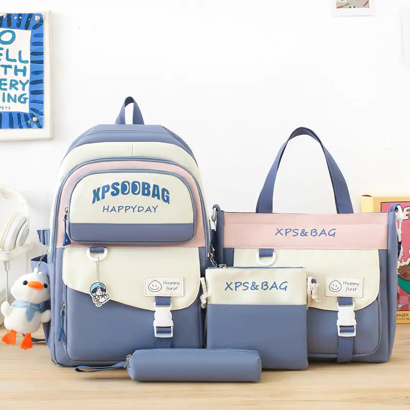 Four-Piece Schoolbag Set for Junior and Senior High