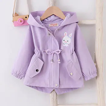 Cute Rabbit Hooded Windbreaker for Kids' Casual Wear