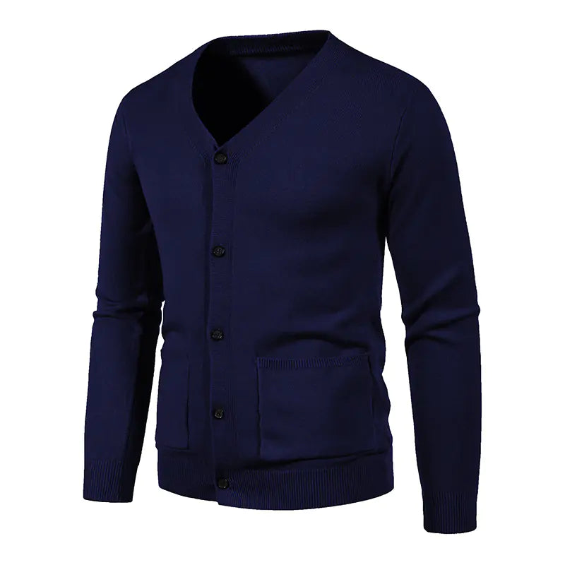 Casual Solid Color Sweater Jacket for Men