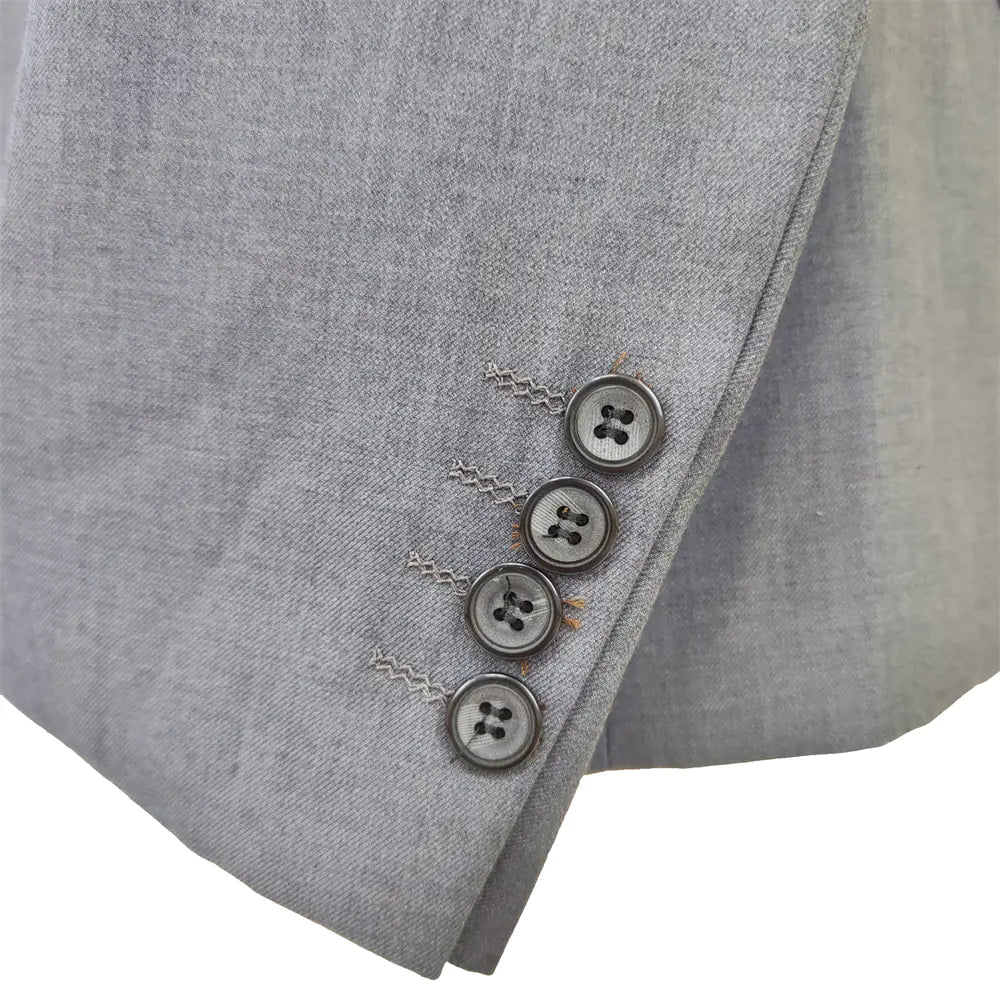 Men's Gray 3-Piece Suit for Weddings and Events