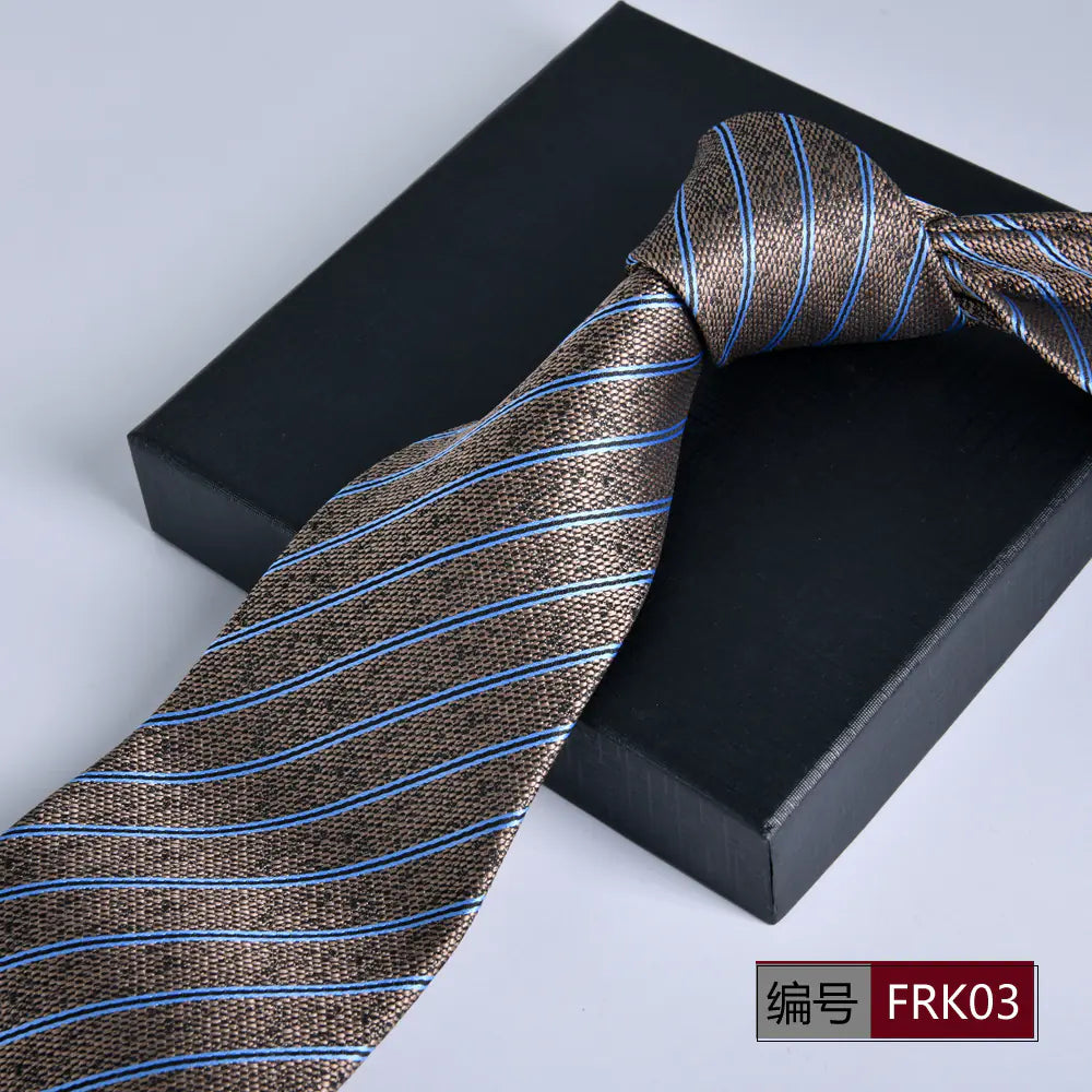 Men's Formal 8cm Striped Tie for Weddings and Business