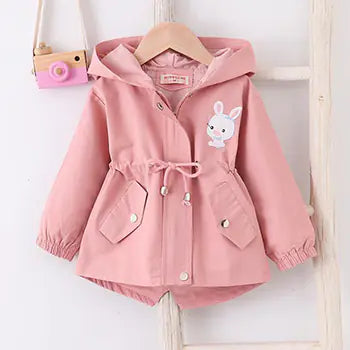 Cute Rabbit Hooded Windbreaker for Kids' Casual Wear