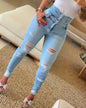 Women's High Waist Ripped Jeans