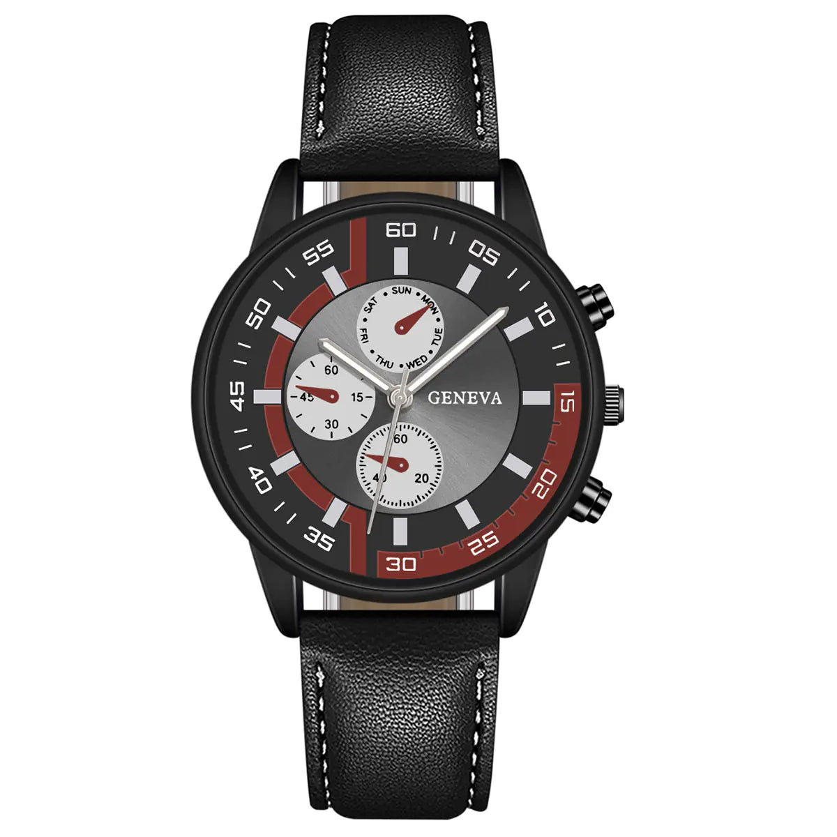Fashion Quartz Watch for Men with PU Strap (Gift Box)