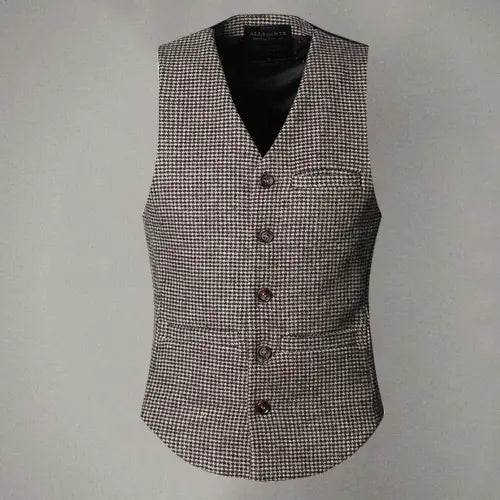 Men's Plaid Waistcoat - Vintage Style Wool Vest