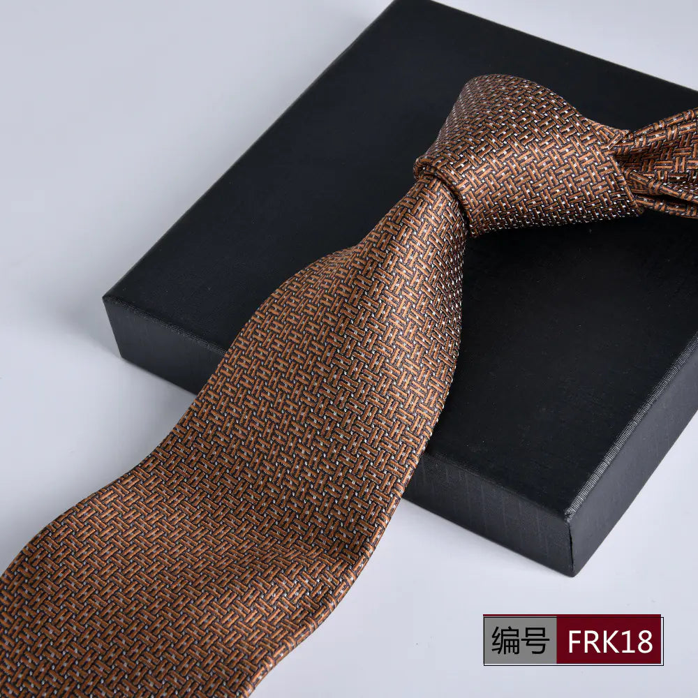 Men's Formal 8cm Striped Tie for Weddings and Business