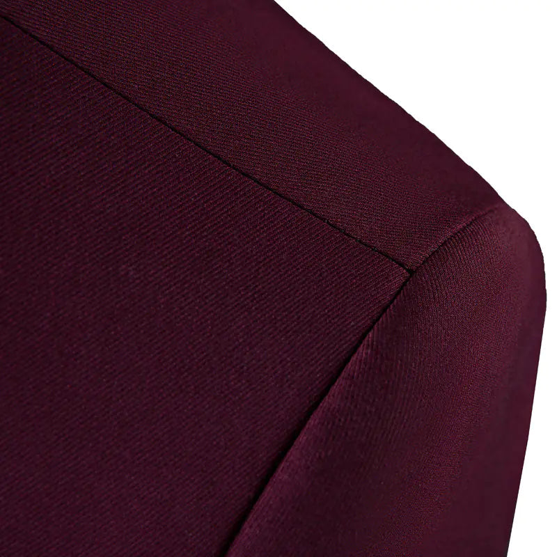 Burgundy Three-Piece Men's Suit with Slim Fit Design