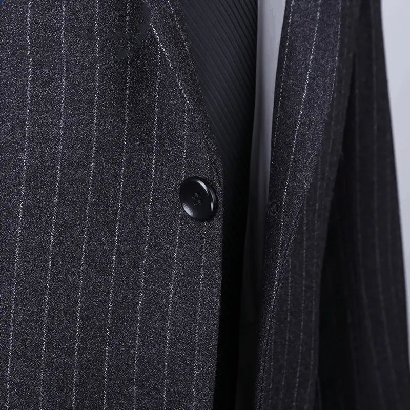 Men's Striped Suit Set for Weddings and Events (2 Pieces)