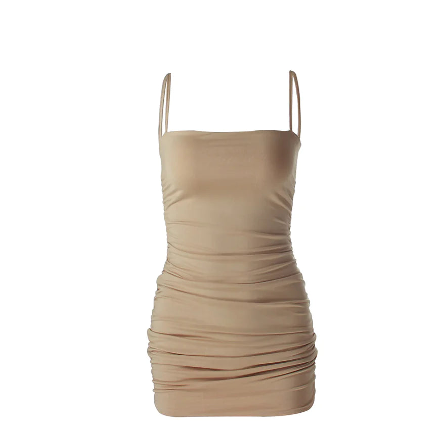 Solid Color Strapless Bodycon Dress