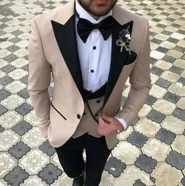 Men's Slim Fit 3-Piece Suit for Weddings and Events