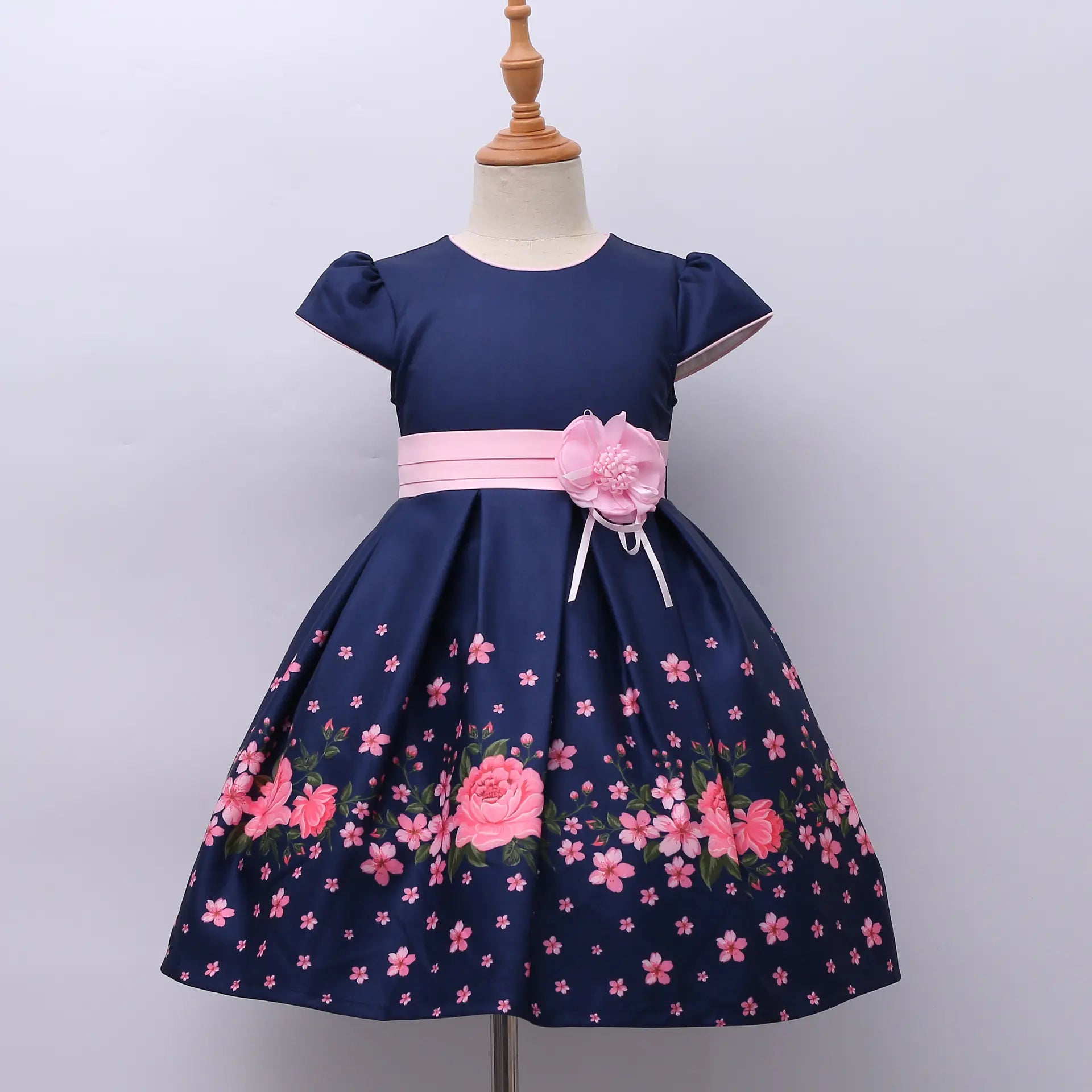 Bowknot Puff Sleeve Printed Princess Dress for Kids