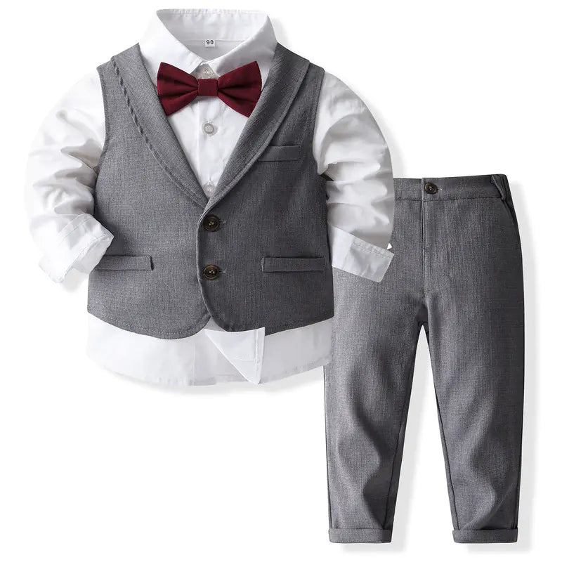 Boys' Formal Suit Set for Autumn Events (3 Pieces)
