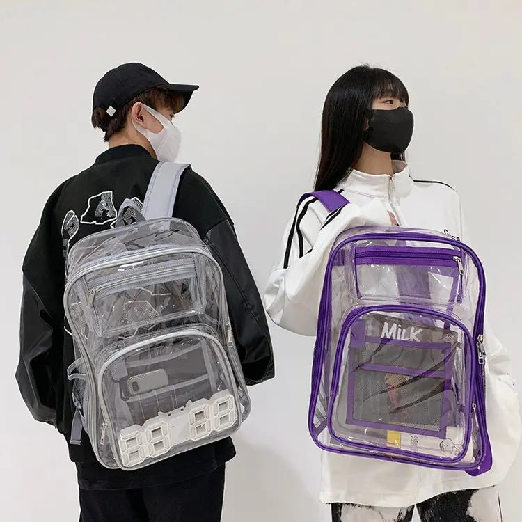 Fashion PVC Transparent Backpack for Men and Women