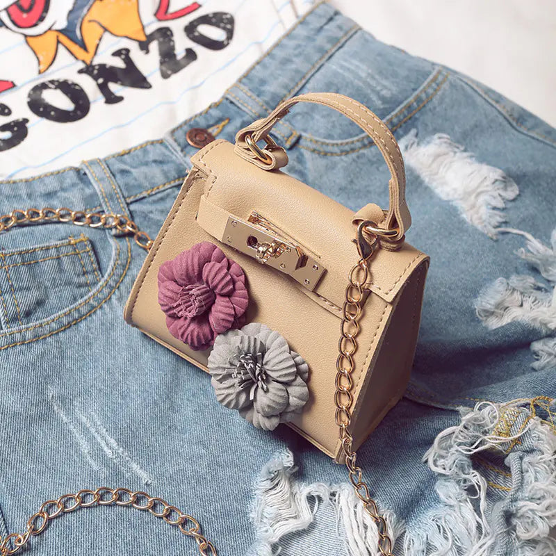 Mini Floral Kelly Bag for Girls - Trendy Shoulder Purse