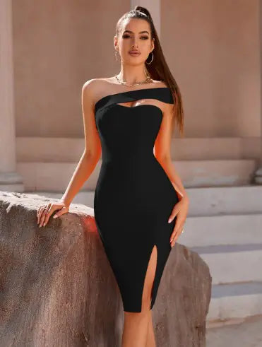 Off-Shoulder Cutout Bandage Dress