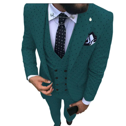 Men's Three-Piece Suit Set for Business and Weddings