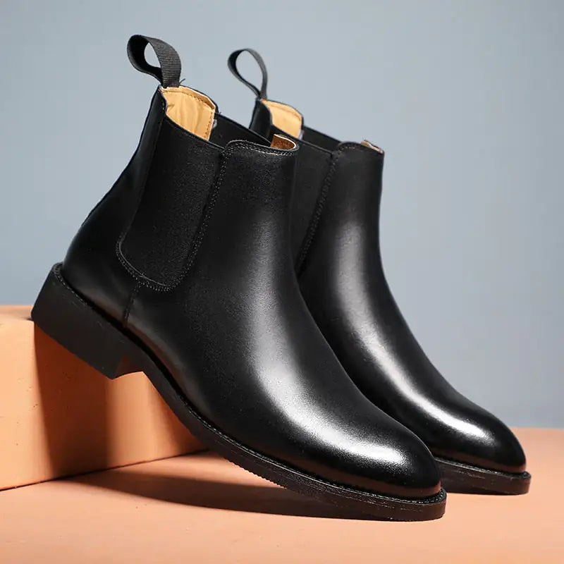 R&J Elegant Chelsea Leather Boots for Men