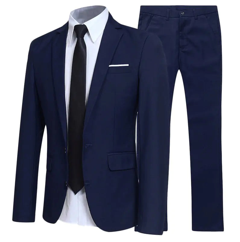 Men's Slim Fit Formal Suit for Weddings and Business