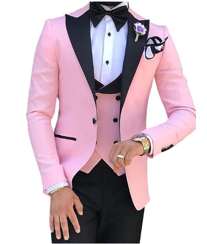 Men's Slim Fit 3-Piece Suit for Weddings and Events