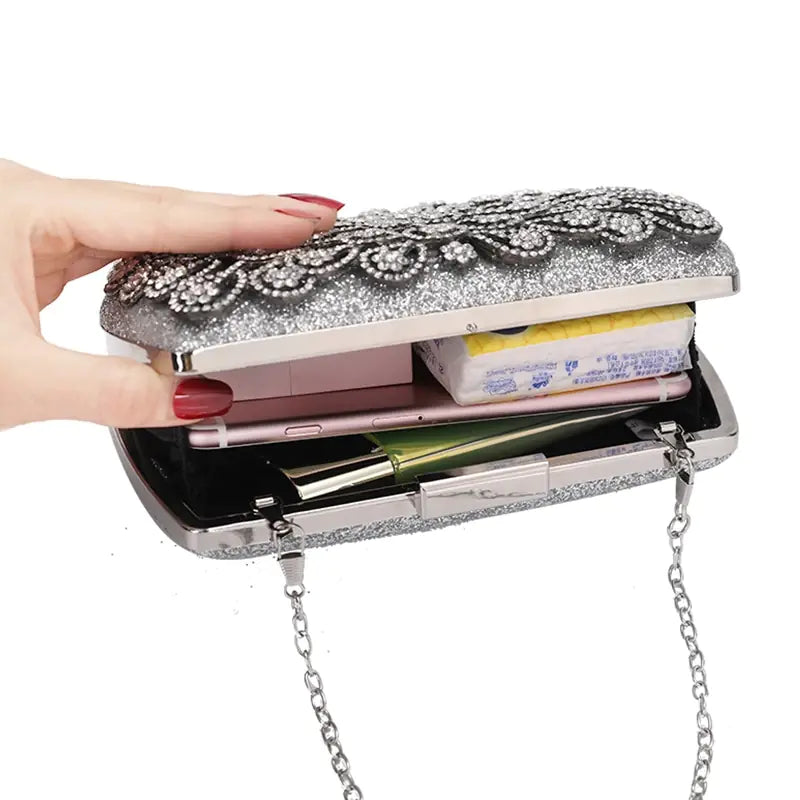 Luxury Diamond Clutch Bag for Women's Wedding Purse