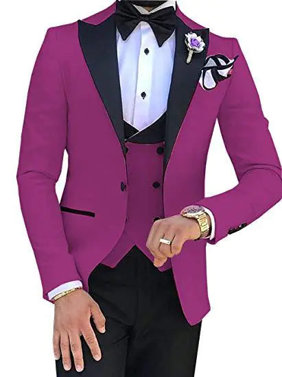 Men's Slim Fit 3-Piece Suit for Weddings and Events