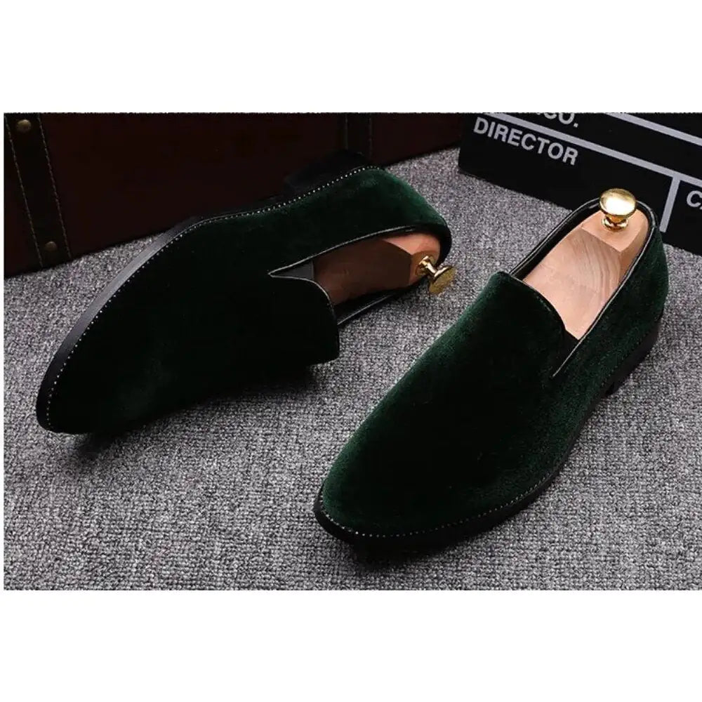 R&J Red Bottom Suede Loafers for Men