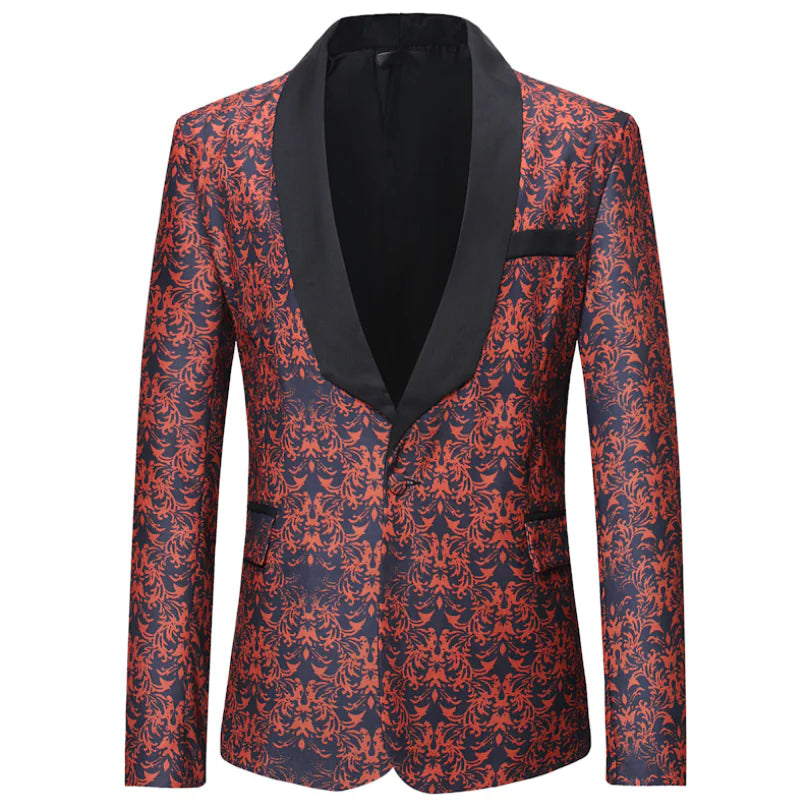 Men's Casual Formal Floral Suit Jacket