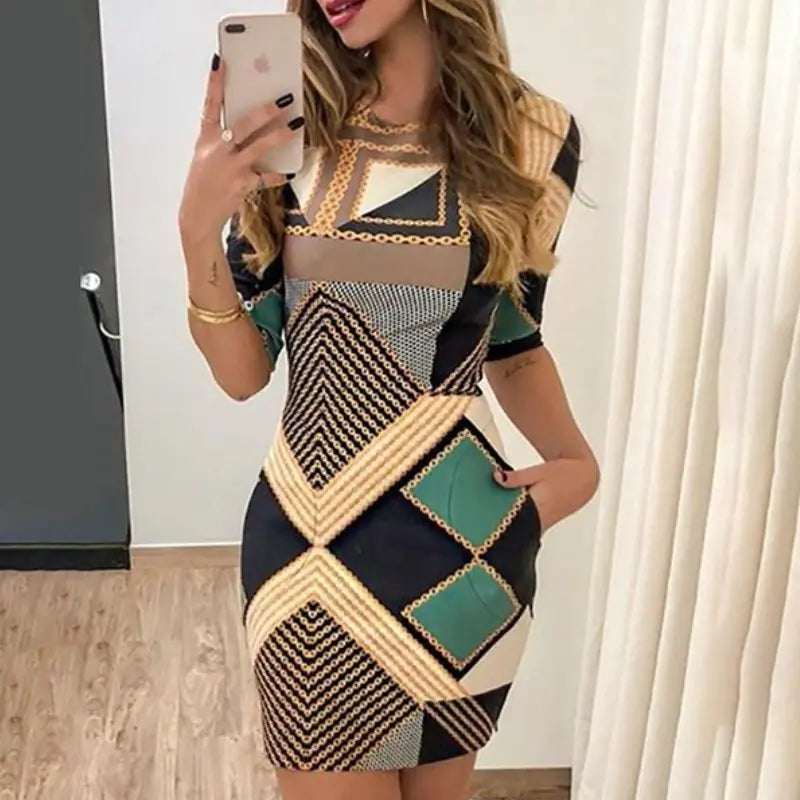Slim Fit Printed Bodycon Dress