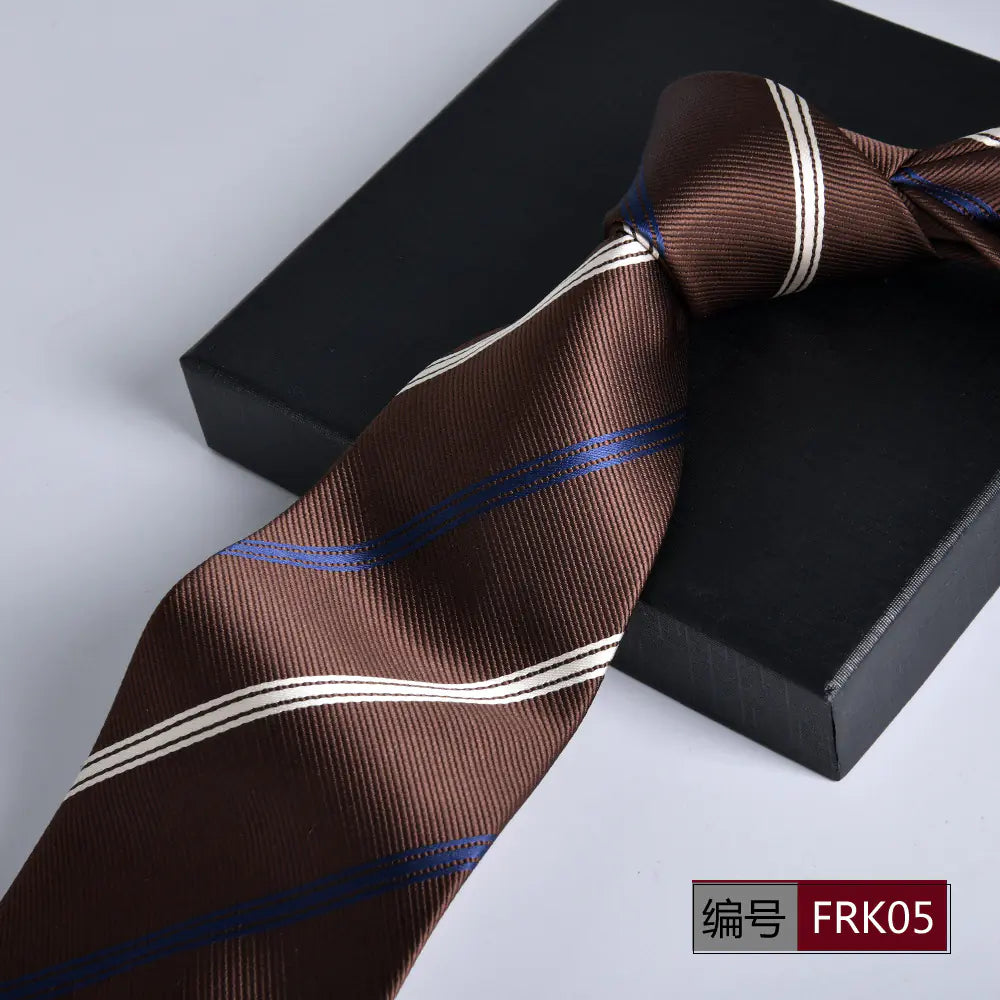 Men's Formal 8cm Striped Tie for Weddings and Business