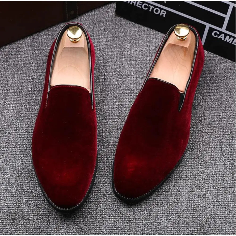 R&J Red Bottom Suede Loafers for Men