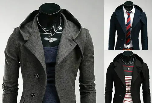 Men's Korean Slim Fit Hooded Blazer Jacket