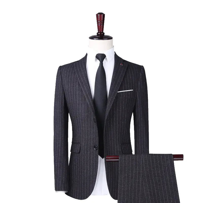 Men's Striped Suit Set for Weddings and Events (2 Pieces)