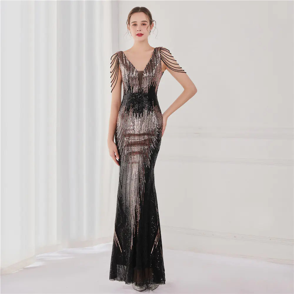 Elegant Sequins Fishtail Formal Dress for Women