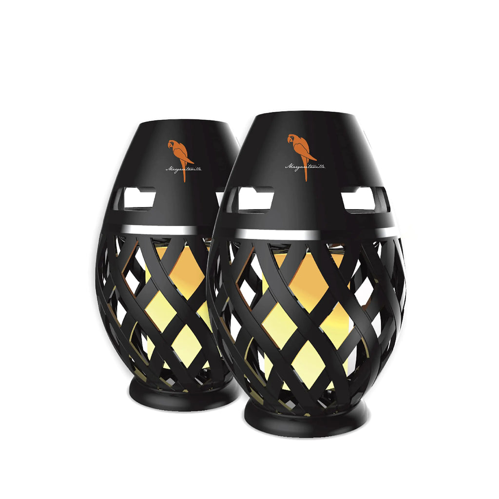 Margaritaville Tiki Torch - Waterproof Bluetooth Speaker Portable Party Speaker with Flickering LED Lights Perfect for Travel Parties Yards and Pools (2 Pack)