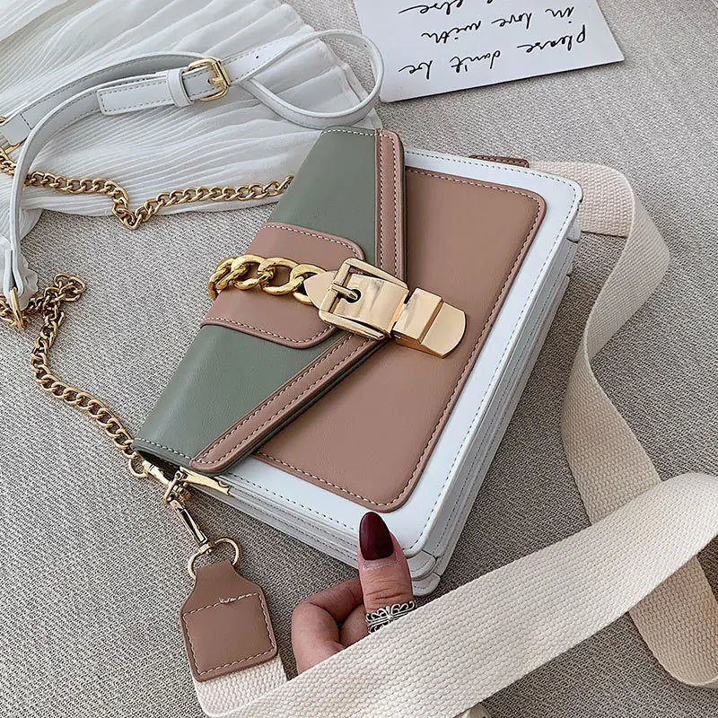 Stylish Color-Block Shoulder Bag and Crossbody Purse