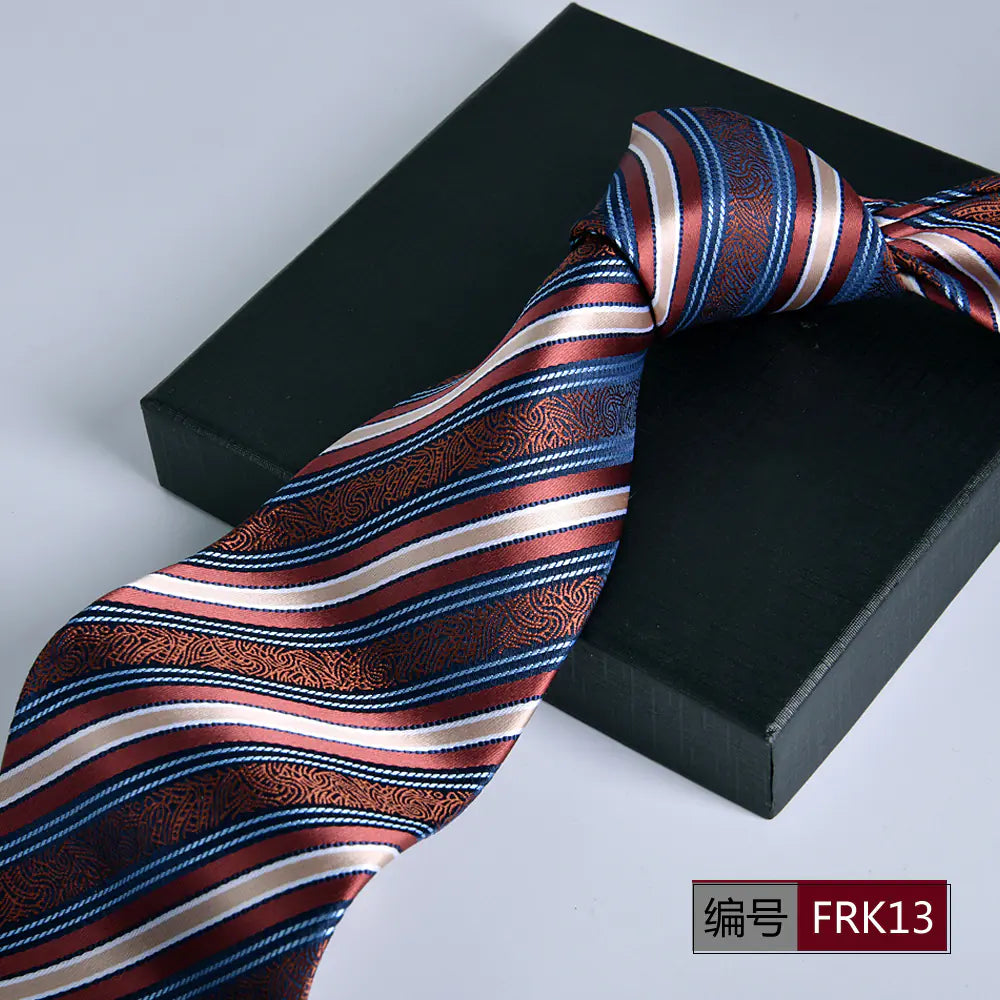 Men's Formal 8cm Striped Tie for Weddings and Business