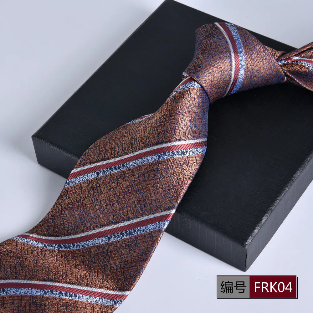 Men's Formal 8cm Striped Tie for Weddings and Business