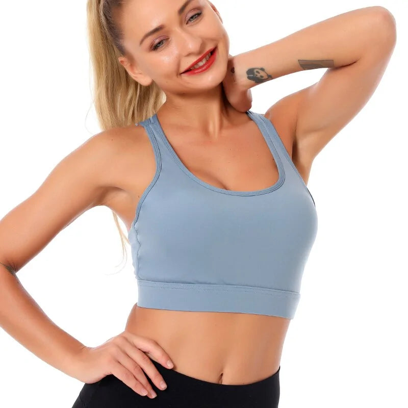 Kaminsky Women Push Up Sexy Back Sport Gathered Bra