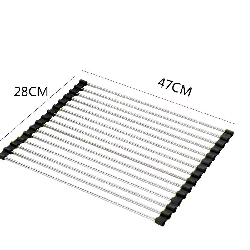 Foldable Stainless Steel Kitchen Sink Bowl Rack