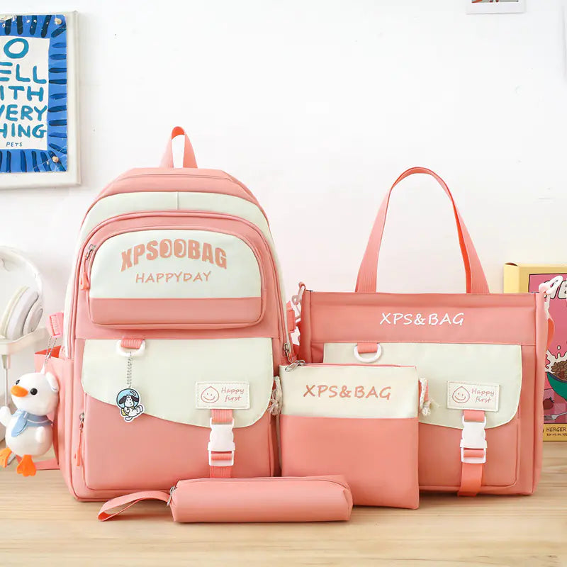 Four-Piece Schoolbag Set for Junior and Senior High