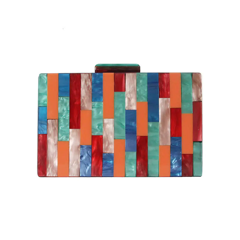 Geometric Contrast Stitching Women's Handbag