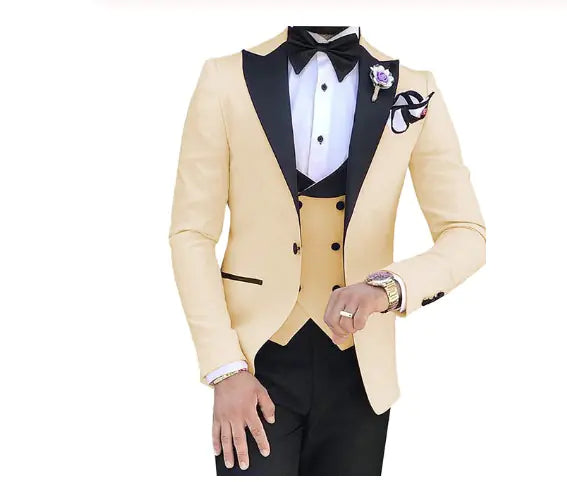 Men's Slim Fit 3-Piece Suit for Weddings and Events