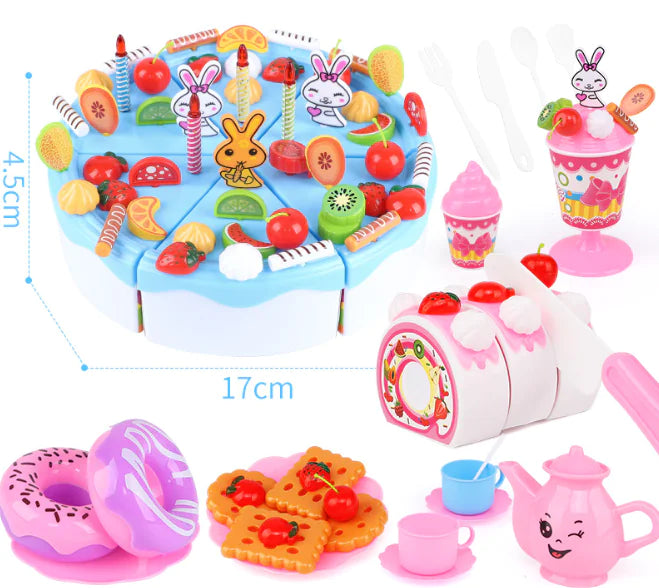 Kids Fruit Cutting Toy Set for Pretend Play Kitchen