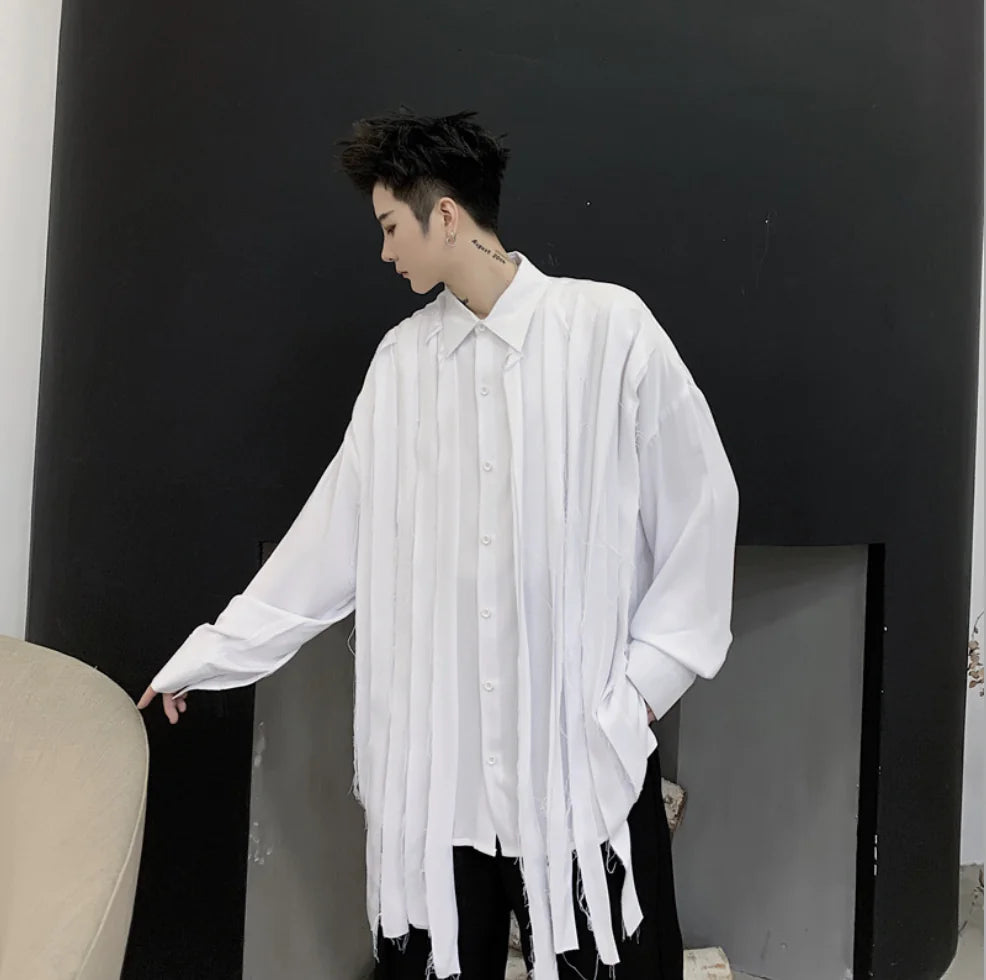 Designer Fringe Shirt for Men - Long Sleeve Fashion