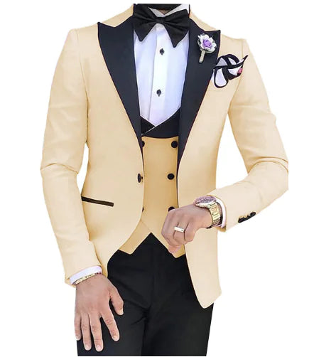 Men's 3-Piece Suit Set for Weddings and Events