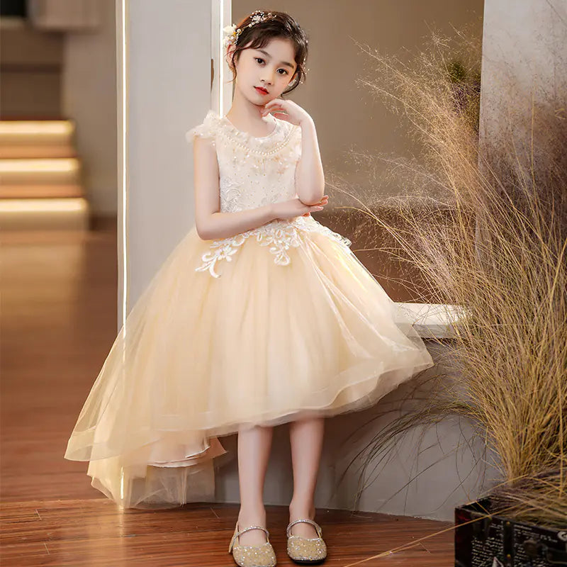 High-End European American Flower Girl Dress for Kids