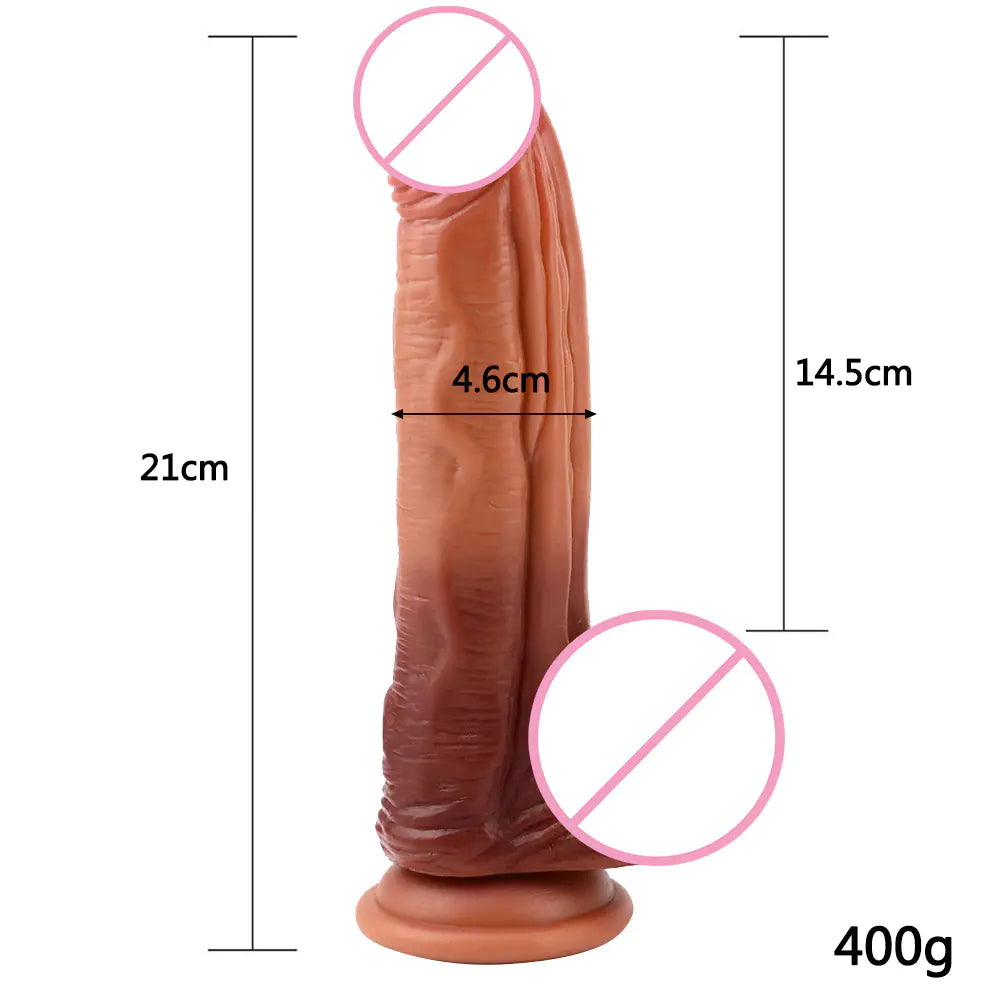 Liquid Silicone Realistic Dildo Manual Vibrator for Women