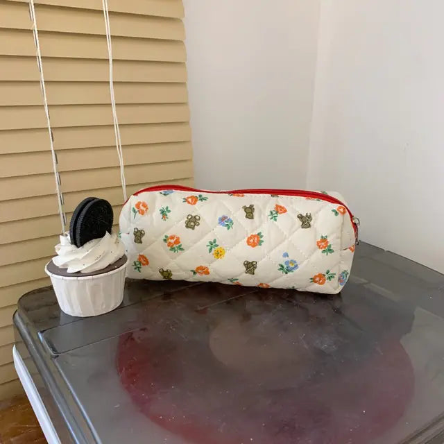 Kawaii Floral Travel Cosmetic Lipstick Coin Purse Bag